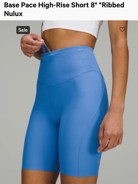 lululemon athletica Pants - LULULEMON Size 4 Base Pace High Rise Blue Ribbed Bike Shorts